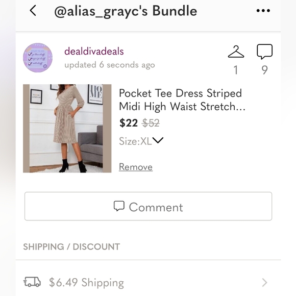 Custom Listing for @alias_grayc Pocket Tee Dress, XL Brown White NEW - Picture 2 of 9